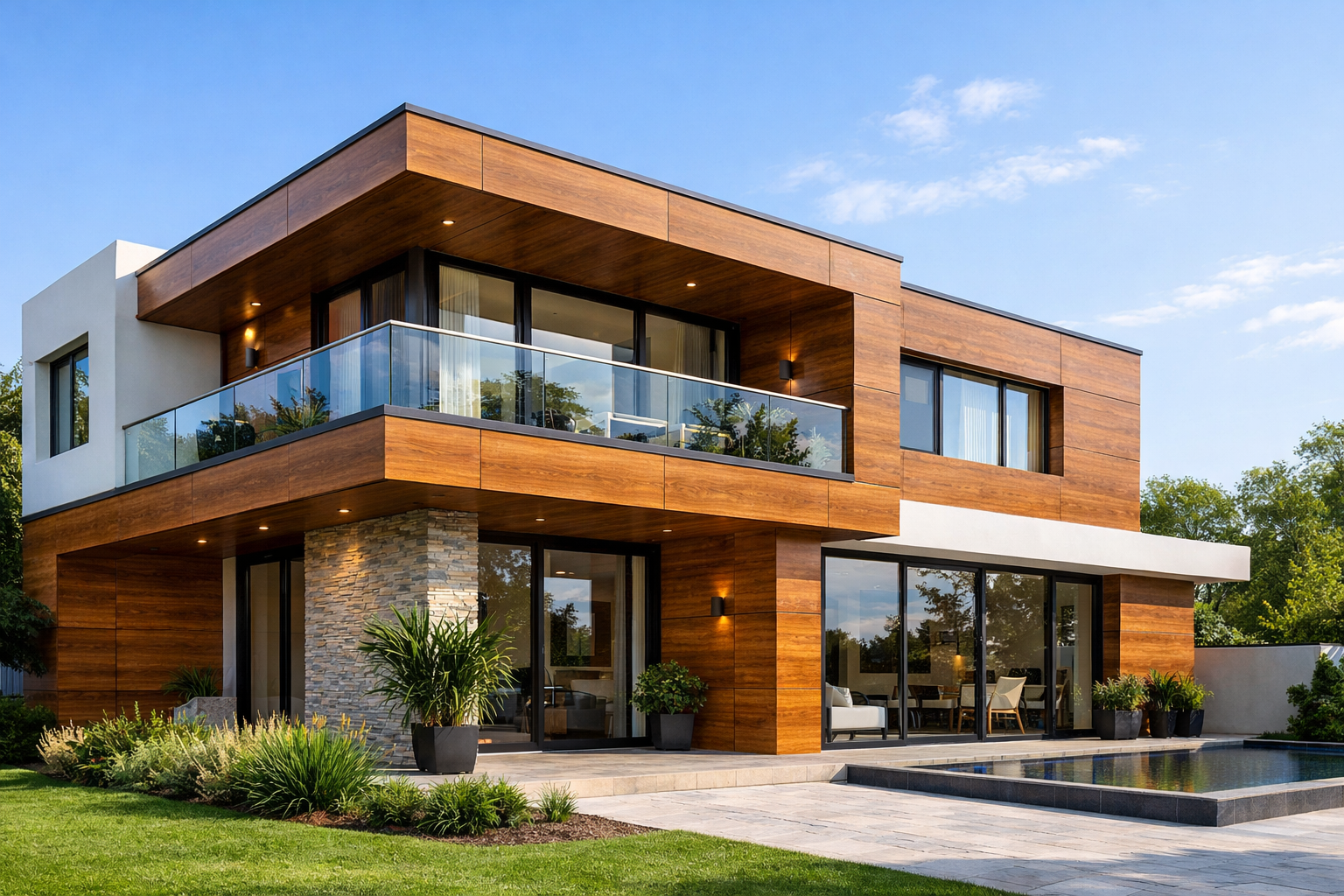 modern exterior HPL sheet facade cladding for home